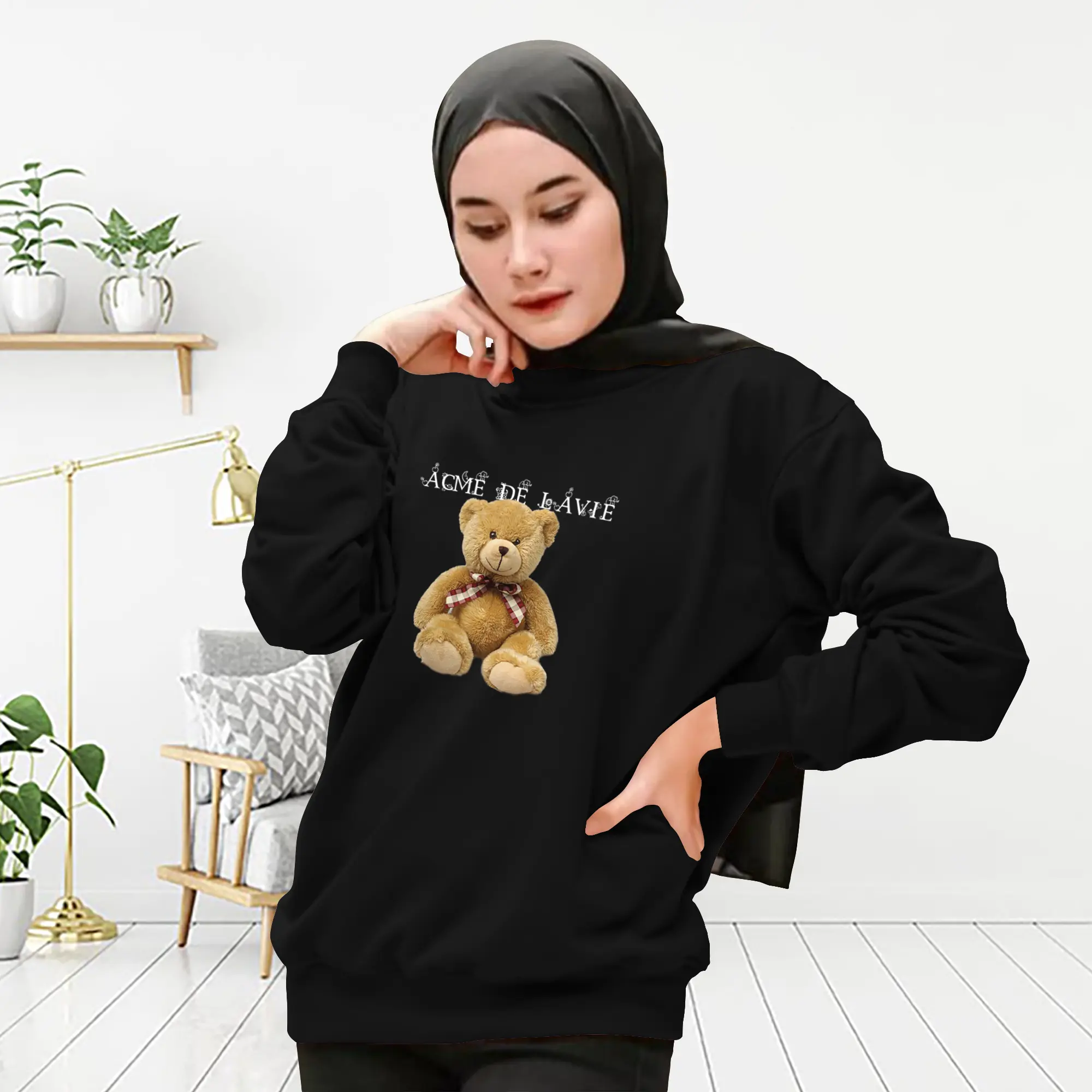 Atasan Wanita Bahan Babyterry sablon DTF Baju Wanita / Kaos Wanita lengan panjang / Sweatshirt Wanita kaos couple ibu dan anak