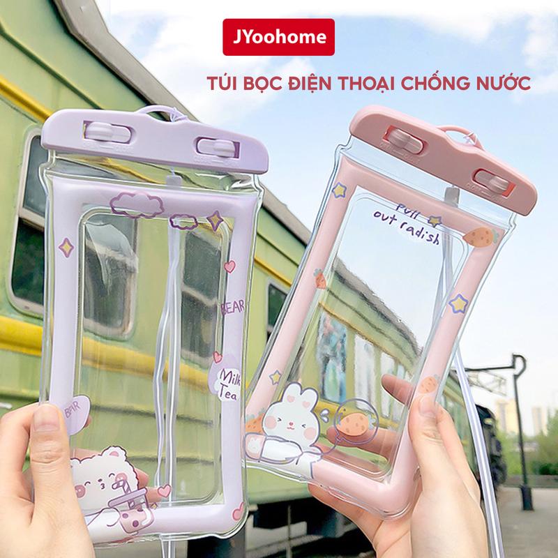 Túi Đựng Điện Thoại CHỐNG NƯỚC Viền Phao Hoạt Hình JYoohome Túi Chống Nước Điện Thoại Kèm Dây Đeo Du Lịch Dã Ngoại