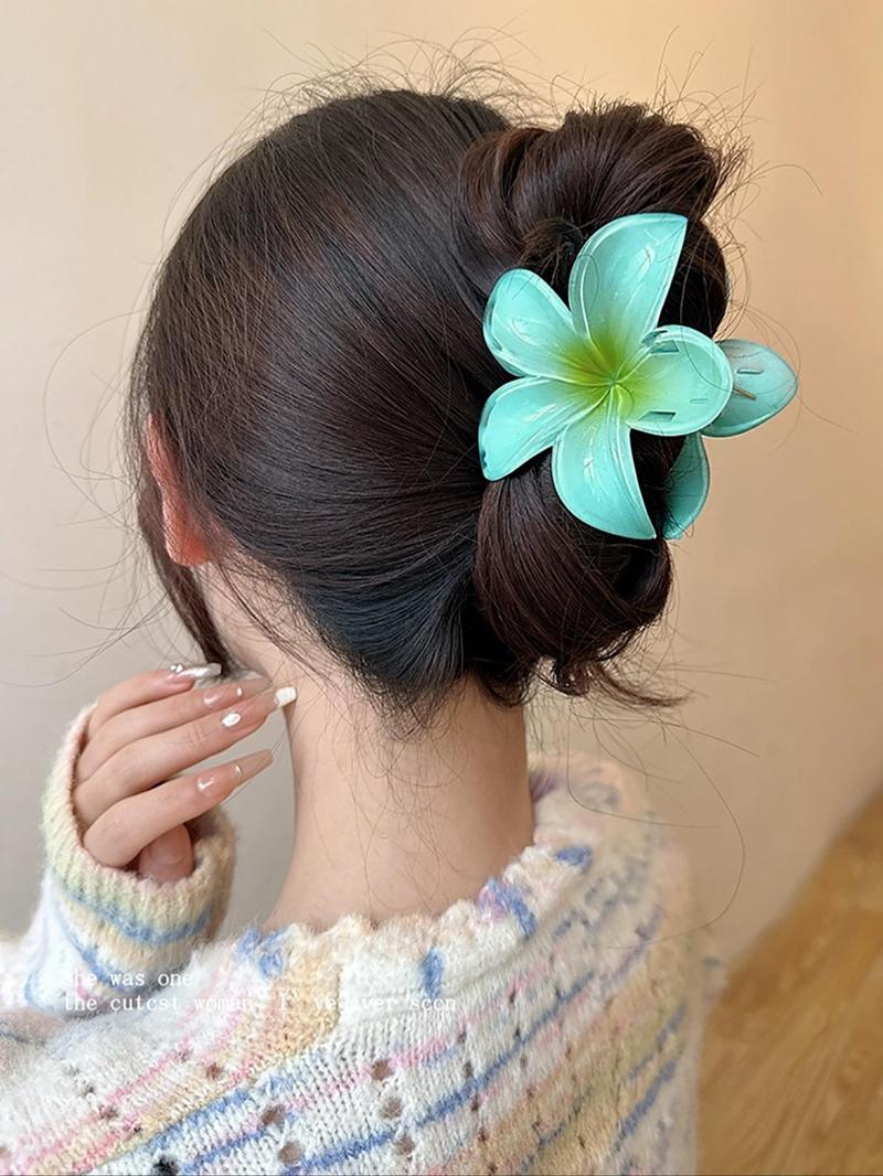 Product Introduction of Simple Flower Design Hair Claws, Casual and Versatile Hair Accessories for Women, Minimalist Headwear Suitable for Beach Vacation Daily Use Christmas Gift Claw Clips 16
