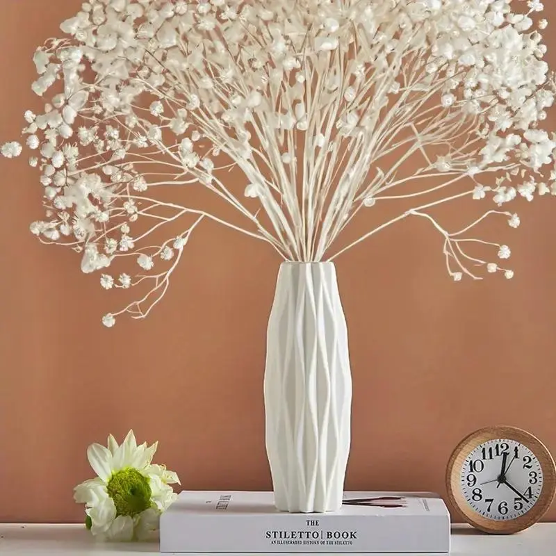 Modern White Vase, Minimalist Flower Vase, Decorative Vase for Home Living Room Bedroom Dining Room, Home Decor Supplies 3