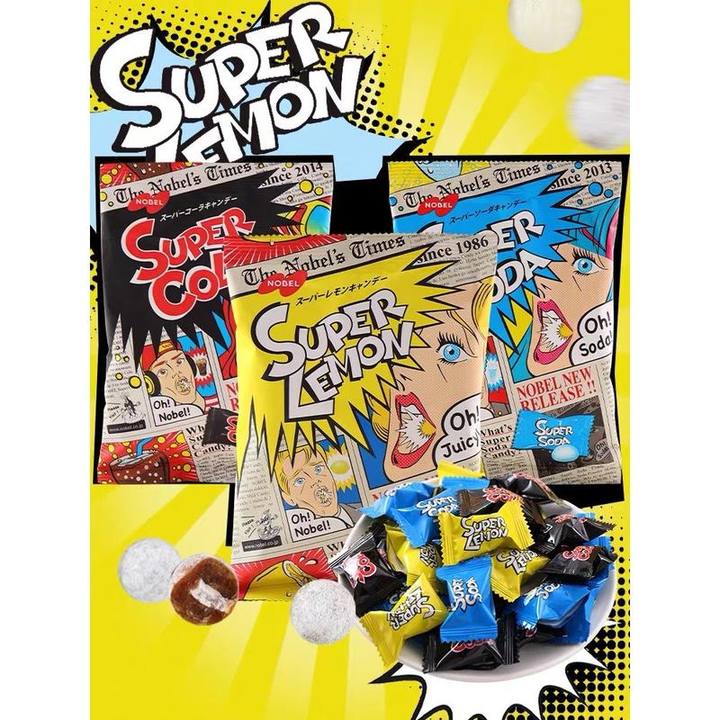 Kẹo Siêu Chua 3 Vị Super Cola Soda Lemon Nhật Bản