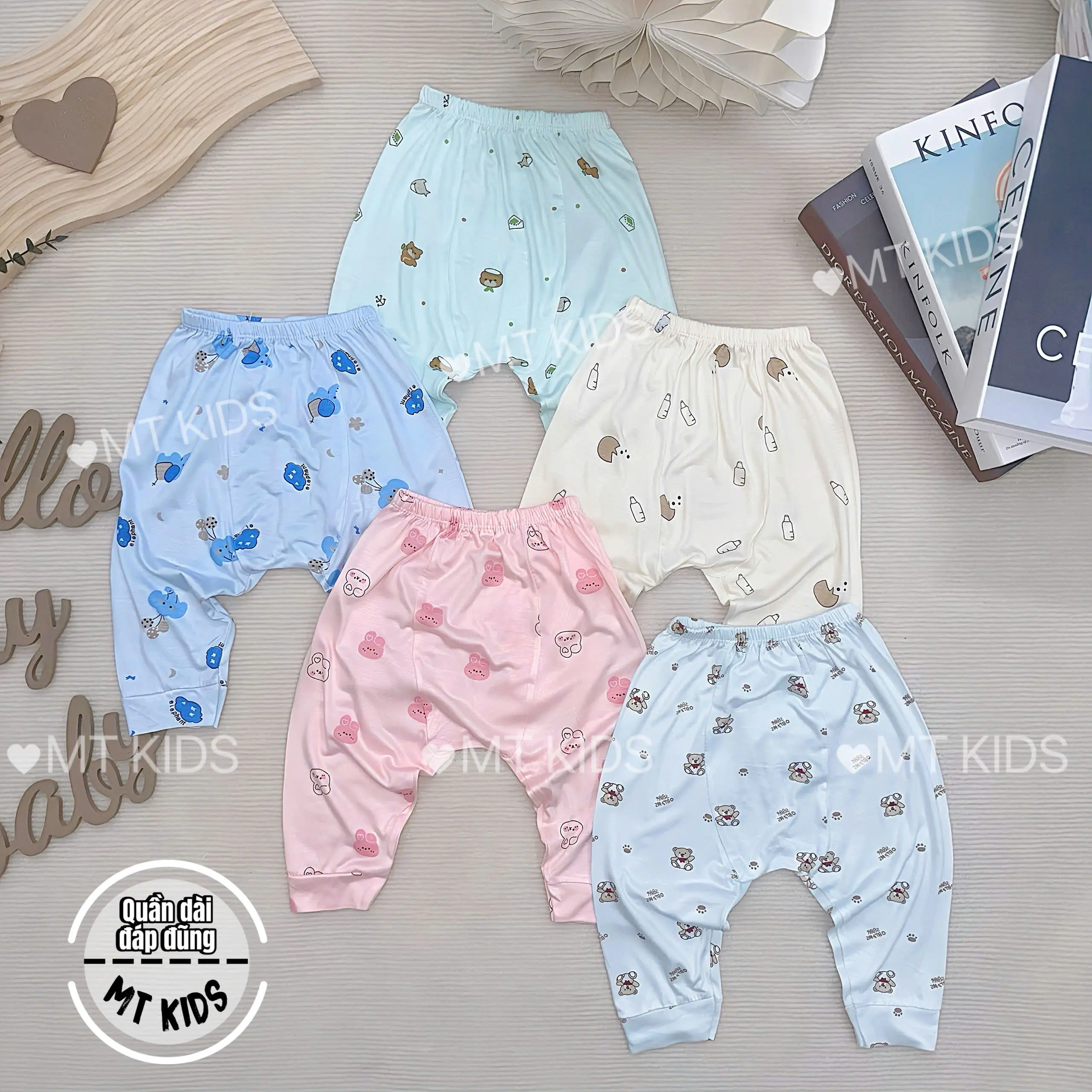 [ Loại Đẹp] Combo 5 - 10 Quần Chục Thun Lạnh Đáp Đũng Cho Bé Sơ Sinh - 9 Kg Đóng Bỉm, Phù Hợp Cho Cả Bé Trai Bé Gái