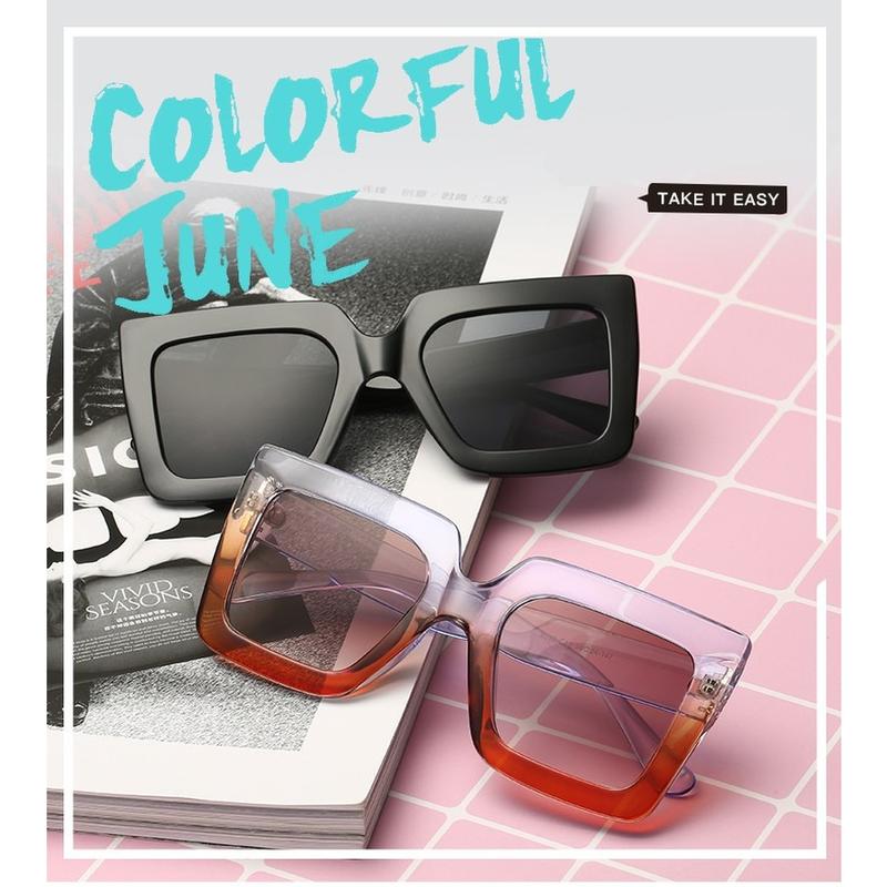 Oversized Sunglasses Women Large Size Sunglasses Men Transparent Gradient Frame Vintage Big Retro Sun Glasses Female Male 0