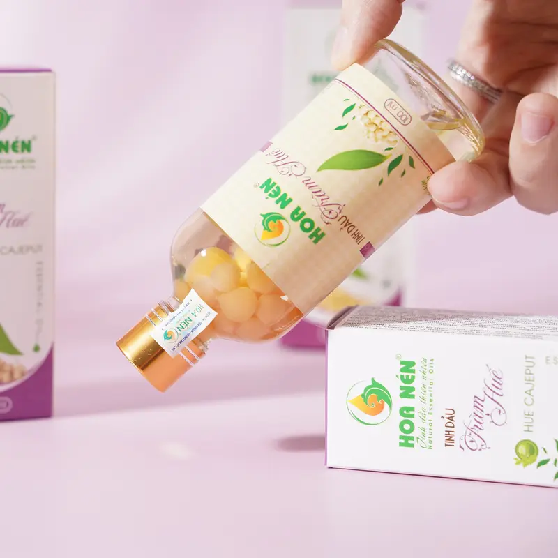 CHÍNH HÃNG - Tinh dầu Tràm Huế nguyên chất có ngâm củ nén 100ml - Hoa Nén - Vegan - Chăm sóc mẹ và bé Cho Bé Cho mẹ 3