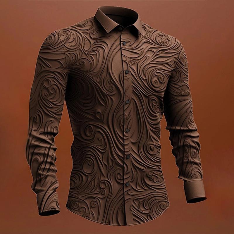 Product Introduction of Áo Sơ Mi Cài Nút Cho Nam, In Hoa Hồng, Thanh Lịch Và Thường Ngày Công Sở, Thích Hợp Cho Mùa Xuân / Mùa Hè, Ngoại Cỡ, Dài Tay, Thích Hợp Để Đi Làm Và Đi Nghỉ Mát, Áo Sơ Mi Menswear Cổ Tròn 2