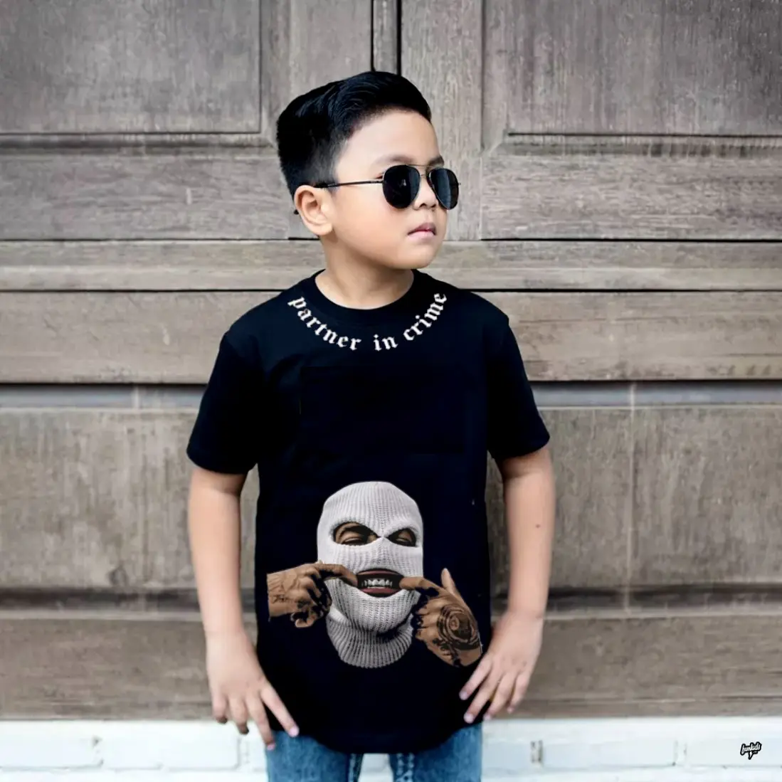KAOS TOPENG THUG LIFE ANAK TANGGUNG / KAOS TREND ANAK ANAK Katun