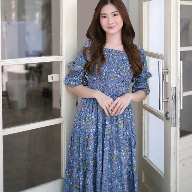 GUMI LENGAN MOTIF/DRESS SMOKE PREMIUM/KOREAN DRESS/DRESS BALI VIRAL 7