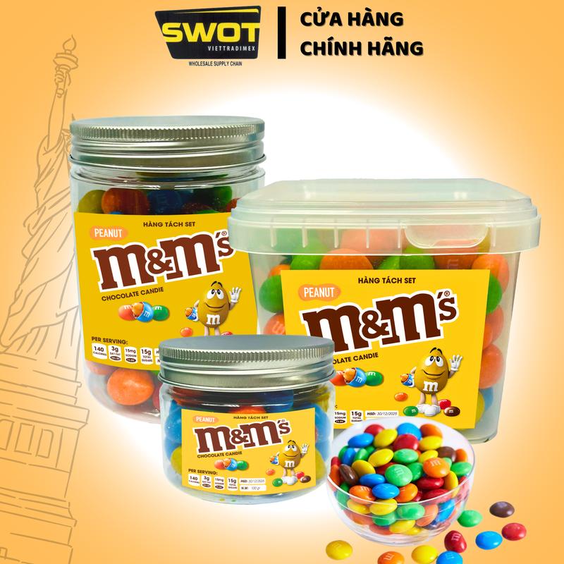 TÁCH SET Socola M&M Nhân Đậu Phộng Mỹ Chính Hãng Peanut Chocolate SôCôLa cao cấp nhân động phộng ăn vặt Food Snack - SWOT