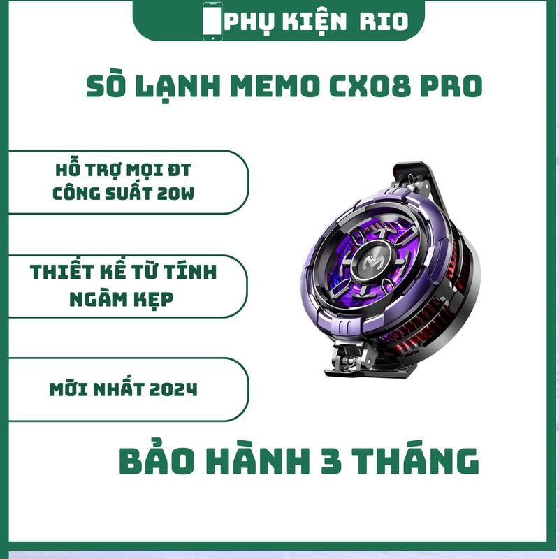 Quạt Tản Nhiệt Điện Thoại Sò Lạnh Memo CX 08 Pro - LED Gaming, Làm Lạnh Cực Nhanh (BH Lỗi 1 Đổi 1) Phụ Kiện