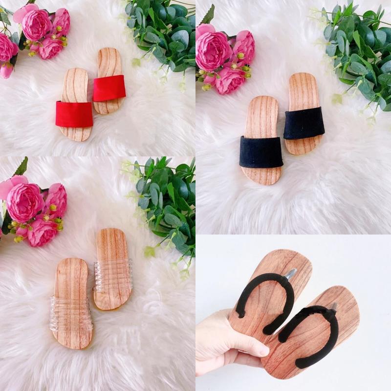 1-9tuổi Guốc Gỗ Guốc Mộc Cho Bé Trai Bé Gái Mặc Áo Dài,Bà Ba