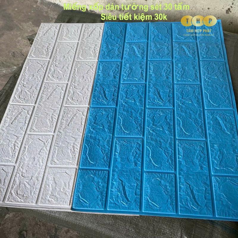  Sét 40 miếng xốp dán tường kt  50*50cm decor phòng siêu rẻ đẹp  đủ màu tự chọn có sẵn keo bóc dán đá xám trắng phòng khách giấy dán & đồ trang trí tường 