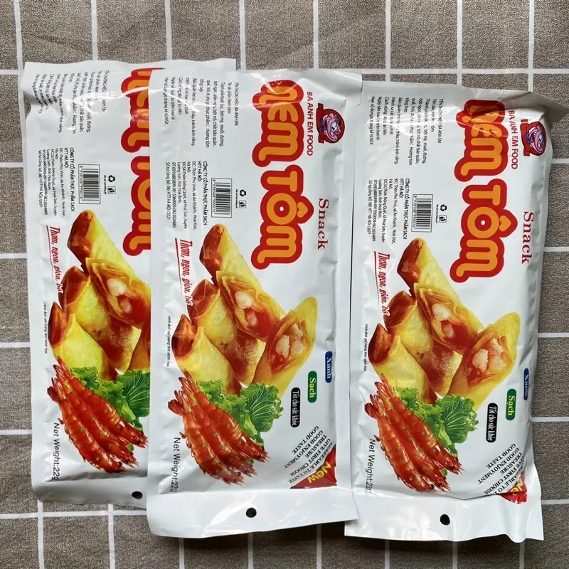 Snack Nem tôm gói 22g, bim bim cay tuổi thơ