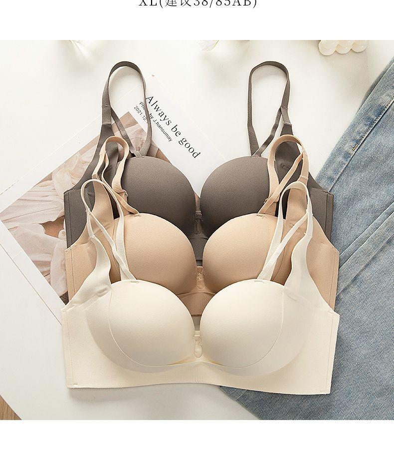 Product Introduction of Hand Palm Tray Small Chest Big Chest Push up Stable Non-Slip Anti-Sagging Autumn and Winter Bra Seamless Wireless Bra 5