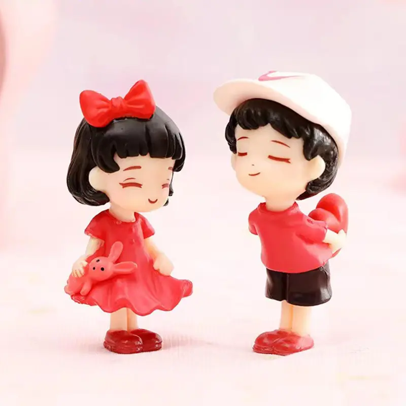 Cartoon Couple Design Car Interior Decoration, Cute Car Center Console Ornament, Car Interior Decoration for Car Gift (with Back Glue) 4