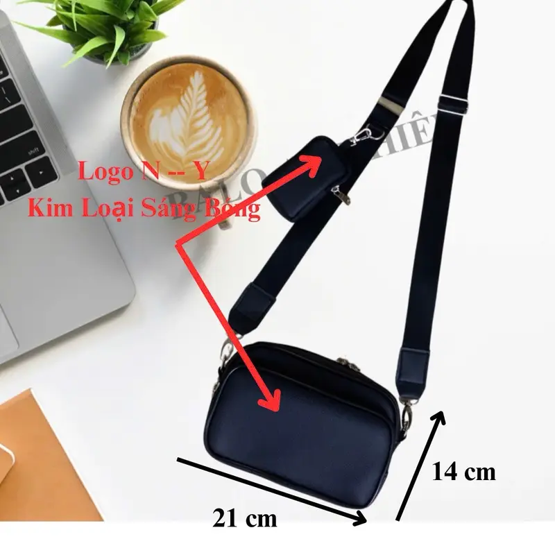 SIZE NHỎ - Túi Đeo Chéo Logo M L P Thời Trang Nam Nữ Chống Thấm Size Dài 21 x 14 x 7cm - WIN BAG SAI GON 1