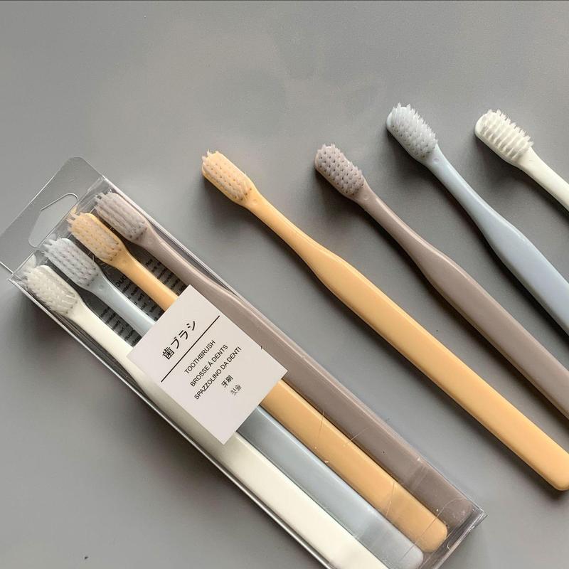 Macaron Soft Toothbrush, 4 Counts Comfortable Family Superfine Soft Toothbrush, Hygiene Products, Manual Toothbrush Set 3