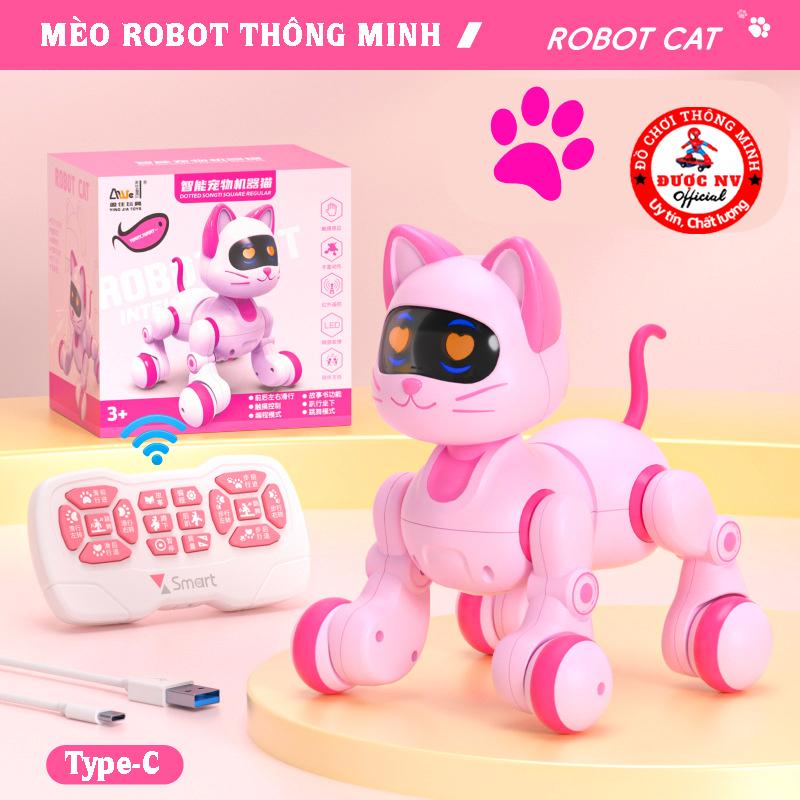 Robot Mèo Thông Minh Điều Khiển Từ Xa, Cảm Biến Tay, Nhảy Theo Nhạc, Có Đèn Led Và Nhiều Hành Động Đáng Yêu - Đồ Chơi