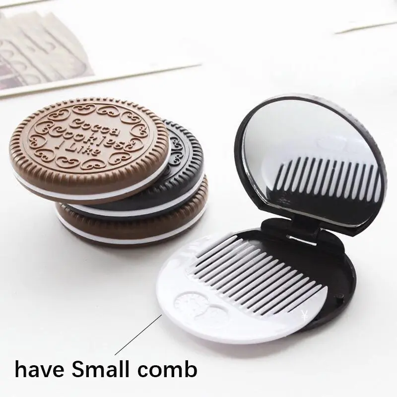 Ready Stock Cartoon Cute Pocket Mini Cermin Makeup Portable Round Mirror Small Cosmetics Rust