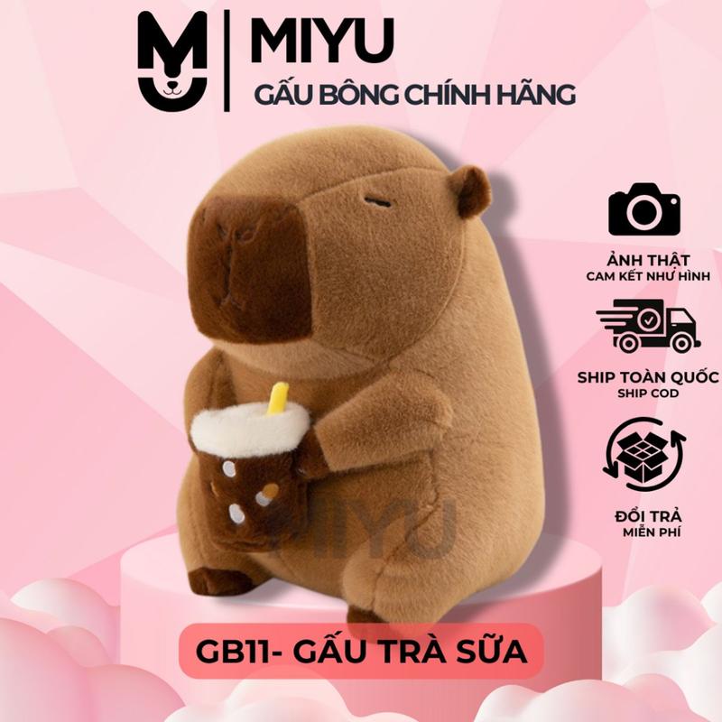 Gấu Bông Trà Sữa MIYU - Thú Bông Chuột Lang Capybara Đáng Yêu - Gấu Bông Cao Cấp - Thú Nhồi Bông Chất Vải Siêu Mịn
