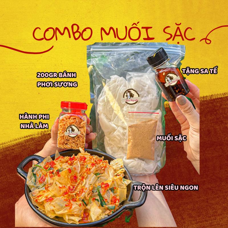 COMBO muối sặc tặng sốt nhà làm. Bánh Tráng Vân Nguyễn đồ ăn vặt snack Gia Vị Nước Sốt Food