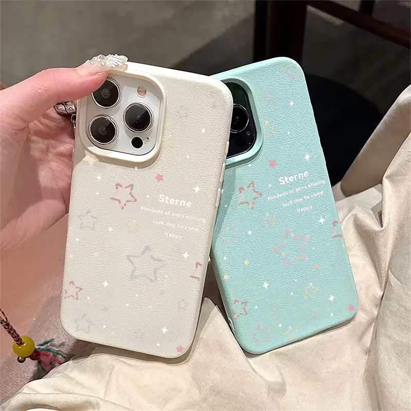 Ốp Lưng Silicon Mềm, Chống Mài Mòn, Họa Tiết Ngôi Sao Phong Cách Dễ Thương, Tương Thích Với IPhone14, 11, 12, 15, 16, 13Pro Max, XR, X, XS Max, 15 Plus, 7 / 8 Plus, SE 2020, Được Làm Bằng Chất Liệu An Toàn 8
