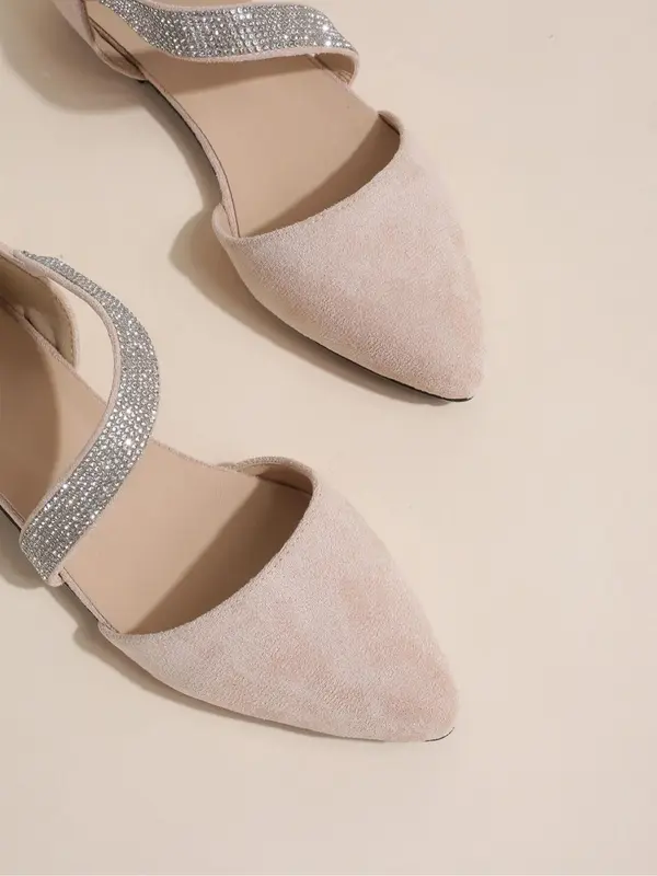 Women's Fashionable Rhinestone Decorated Pointed Toe Flat Shoes, Elegant Casual Slip on Shoes for Party, Daily Clothing Decor for Women & Girls, Footwear 7