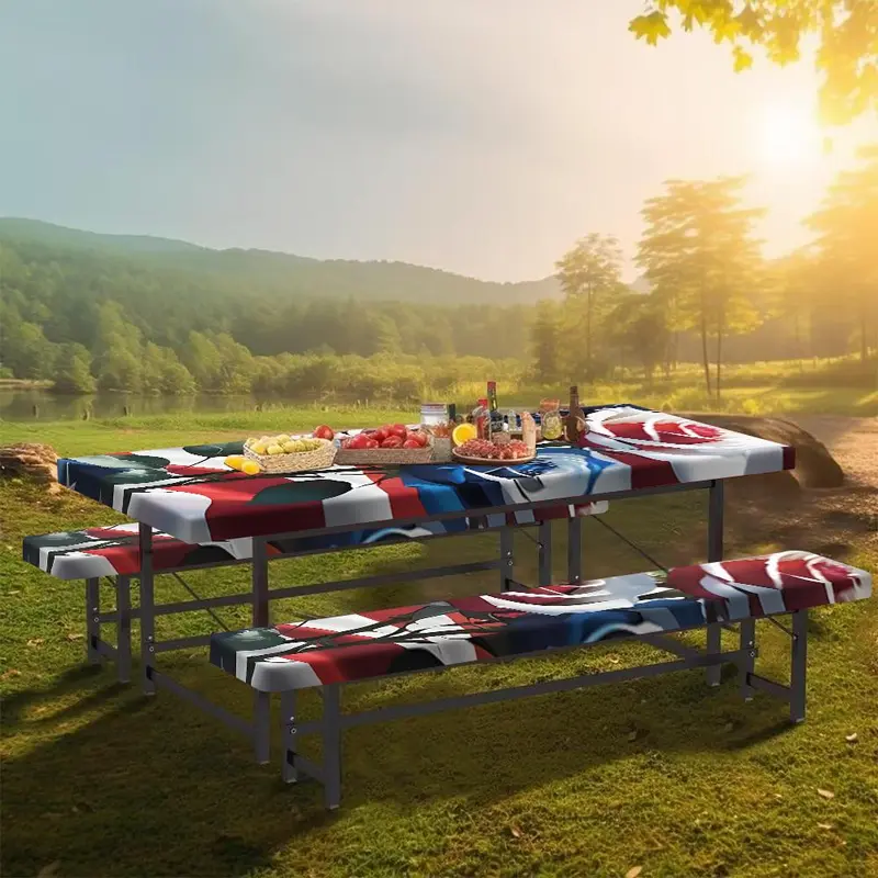 Outdoor Table Bench Set, Picnic Table Bench Set, Decorative Design Enhances Any Setting, Easy Care Long-lasting Elegance 2