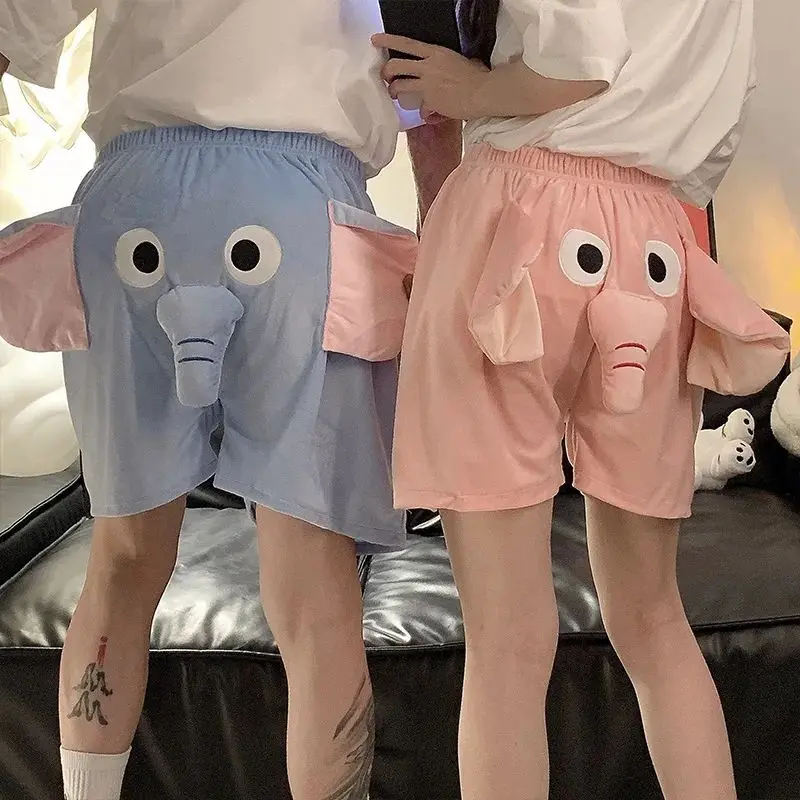 Quần Mùa Hè, OOTD, Thiết Kế Hoạt Hình Dễ Thương, Hình Cá Đen Đáng Phàn Trích Và Heo, Thích Hợp Cho Bé Trai Và Bé Gái, Phong Cách Thường Ngày Thích Hợp Cho Các Cặp Đôi, Quần Đùi Mặc Nhà