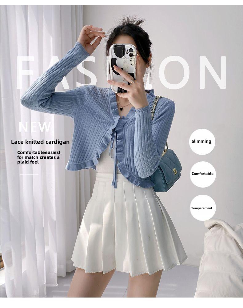 Product Introduction of Áo Cardigan Dệt Kim, Chống Nắng, Áo Cánh Che Kín Ngoài Mỏng Cho Nữ, Khăn Choàng Mùa Hè, Áo Khoác Vai Nhỏ Bằng Lụa Lạnh 21