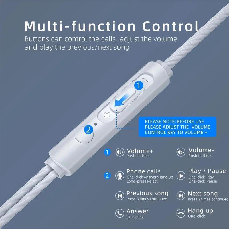 Product Introduction of Tai Nghe Có Dây, 3.5Mm, Tai Nghe Trong Tai, Có Micro, Tai Nghe Nhét Tai Âm Thanh Nổi Âm Trầm, Điều Khiển Trong Một Dây Thể Thao, Tương Thích Với Điện Thoại Earphone 2