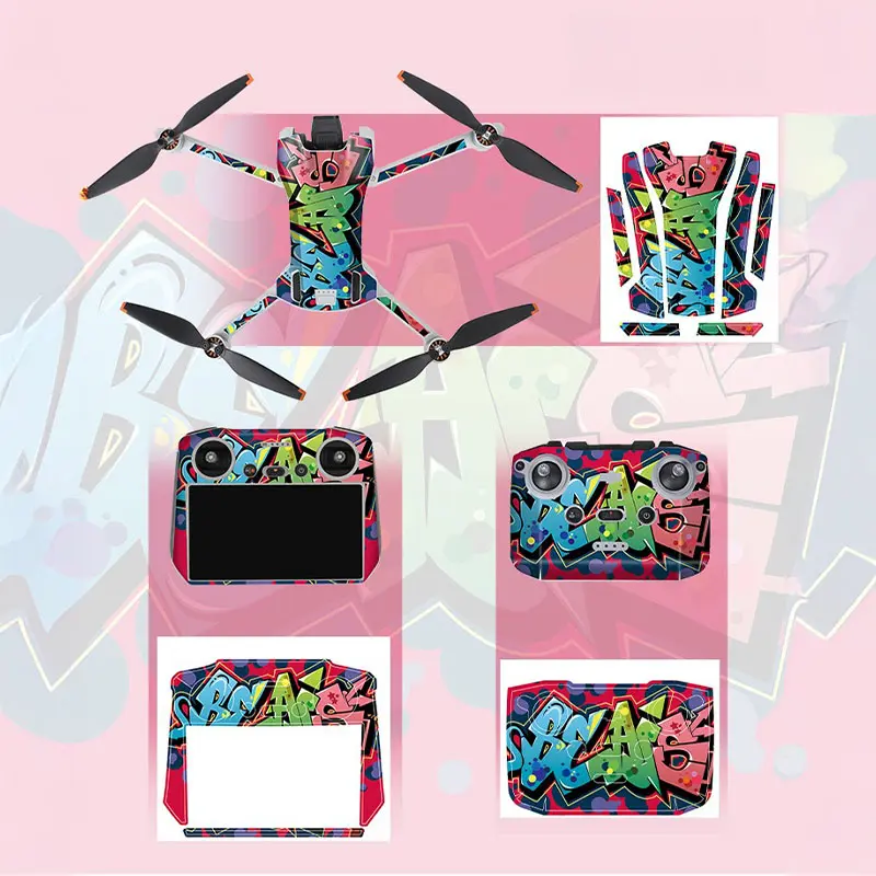Vỏ Tương Thích Với DJI Mini 3 Máy Bay Không Người Lái Cầm Tay VOLODYMYR, Thiết Kế Rằn Ri Hiện Đại Ấm Áp, Bảo Vệ, Bền Và Độc Đáo, Bao Gồm Decal Vinyl, Dễ Dàng Áp Dụng, Loại Bỏ Và Thay Đổi Kiểu Dáng 8