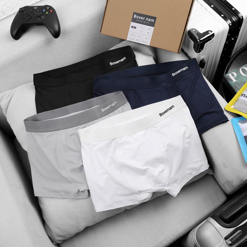 Quần sịp nam thun lạnh combo 4 quần lót nam co giãn 4 chiều siêu thoáng thấm hút mồ hôi Quần boxer/quần đùi Menswear