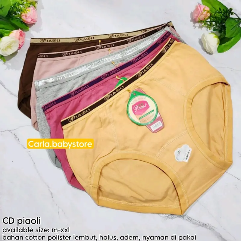 1 lusin- celana dalam wanita piaoli 2077 karet motif bahan katun poliester/ cd piaoli perempuan dewasa / celana dalam wanita dewasa piaoli bahan cotton lembut halus adem nyaman di pakai bahan Tebal Art:2077 0