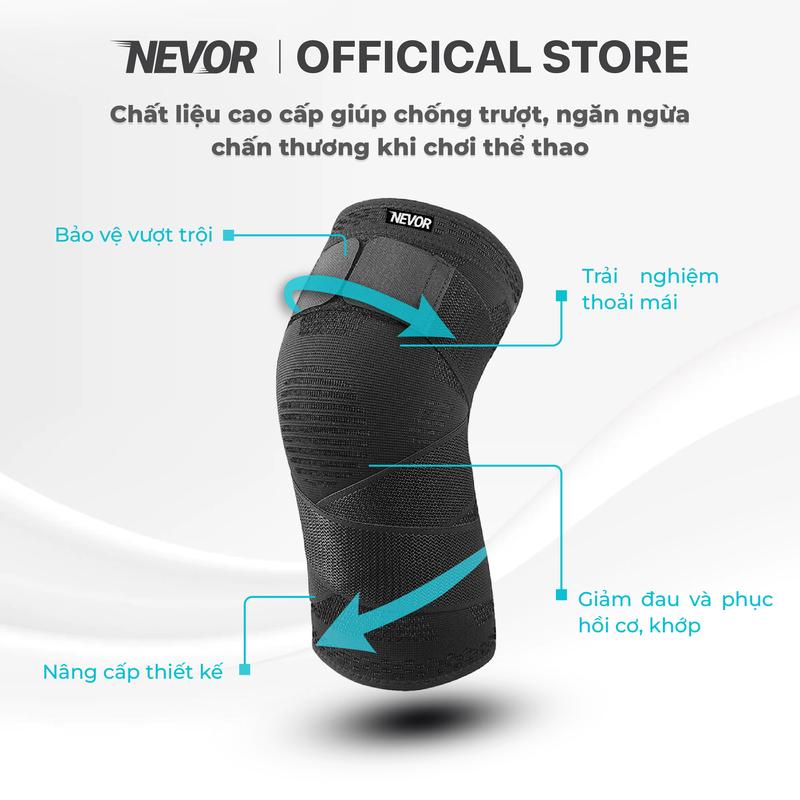  Nevor Băng Đầu Gối BDG06 Có Đai Quấn Tuỳ Chỉnh Giúp Bảo Vệ Và Hỗ Trợ Khớp Gối Giảm Thiểu Căng Cơ Phục Hồi Dây Chằng Chạy Xe Đạp Pickle Ball Sport Phụ Kiện Băng Thể thao bang goi the thao bang  goi 