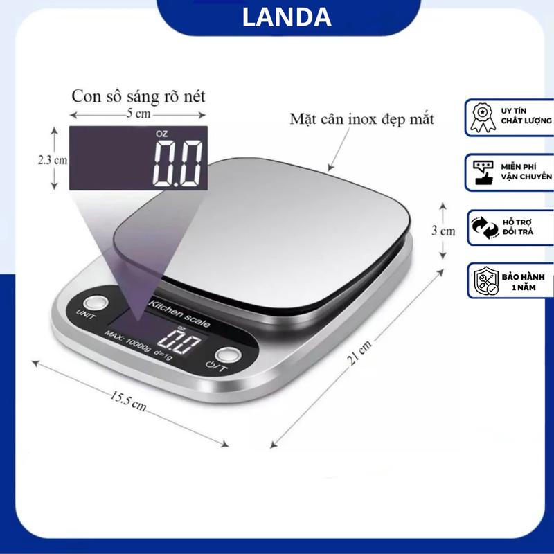 Cân tiểu ly điện tử nhà bếp cao cấp định lượng 1g - 10kg, Cân tiểu ly mini làm bánh GIÁ RẺ