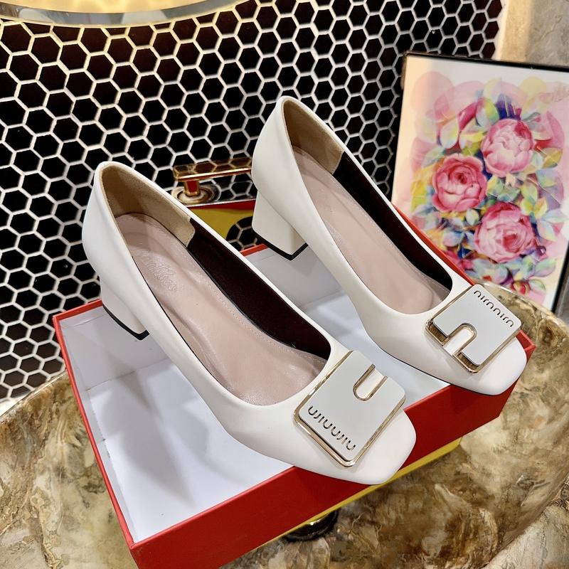 Giày búp bê mũi vuông Giày cao gót nữ 5Cm & 7Cm Khóa Miu Mã Caogotmiuvuong Shoes