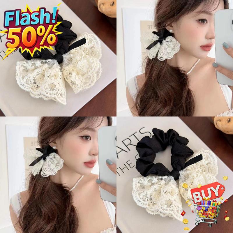 Băng Đô Ren Thêu Hai Lớp, Phong Cách Ngọt Ngào Băng Đô Nhỏ Nơ Cổ Điển Hàn Quốc, Đàn Hồi Nhẹ Nhàng, Phụ Kiện Tóc Nữ, Còn Hàng Năm 2025 3