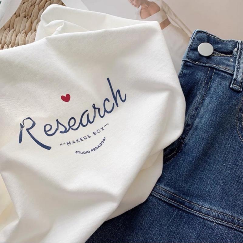 Áo Phông 3158 chữ Research, dành cho nam nữ , chất cotton khô,thoáng mát, freesz. Menswear Top