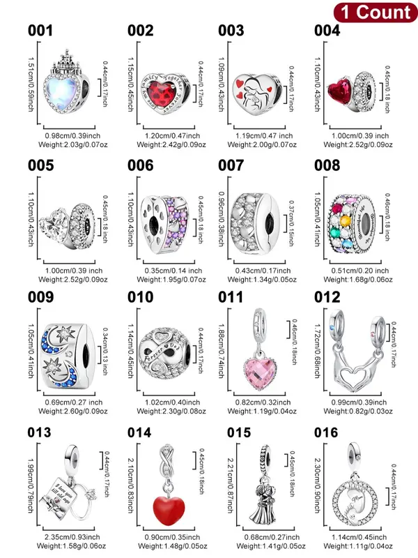 Heart & Moon & Star Design Charms, Fashionable Jewelry Making Accessories for Women & Girls, DIY Jewelry Making Kit for Bracelet & Necklace 1