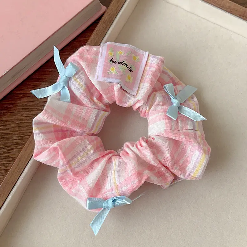 Scrunchies Rộng Viền Ren In, Phong Cách Thanh Lịch, Dành Cho Phụ Nữ Và Trẻ Em Gái, Dây Buộc Tóc Ngọt Ngào Dễ Thương Và Tinh Tế, Phụ Kiện Tóc Thời Trang, Tuyệt Vời Làm Quà Tặng 4