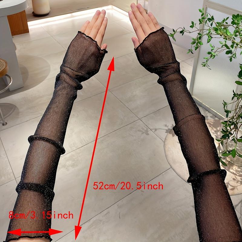Product Introduction of Women's Outdoor Mesh Sunscreen Thin Sleeves 4