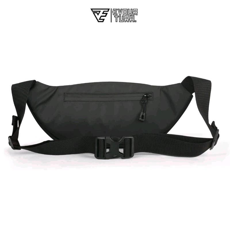 Tas Premium Anti/Tahan Air Waist Bag Premium Waterproof Hitam Selempang Slingbag Pria Tas Slempang,Tas Pinggang Tas Pria/Cowok Dewasa/Remaja [Walxer] Waistbag 4