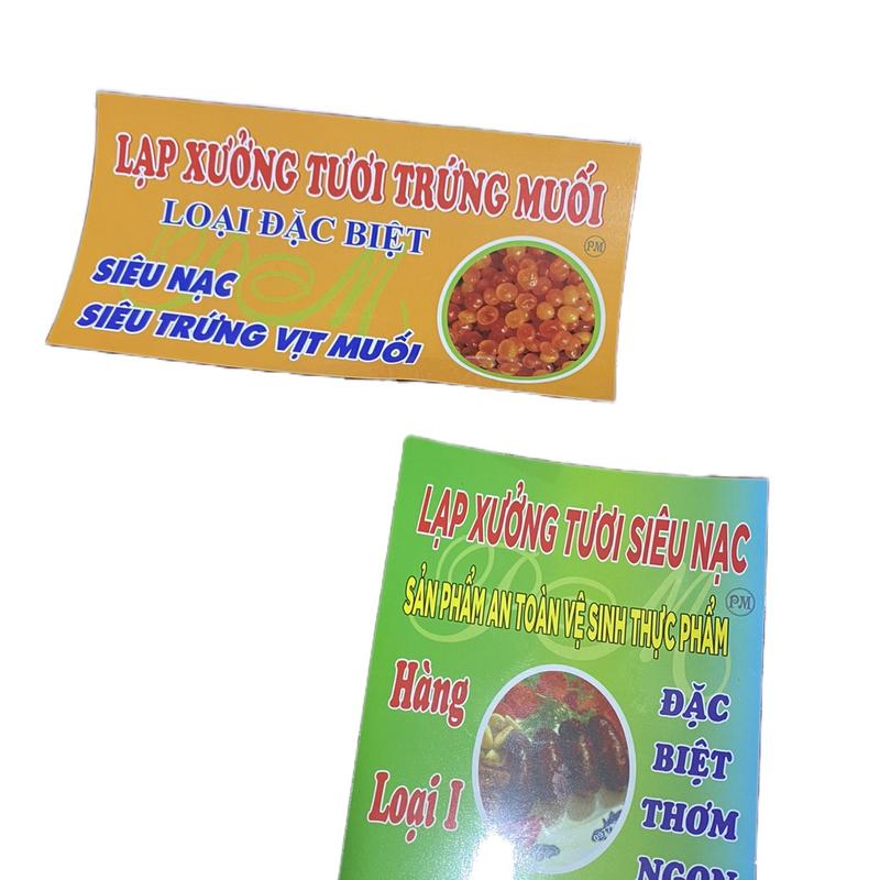 Tem dán màu xanh vuông + tem dán màu cam có chử T.R.Ứ.N.G M.U.Ố.I 0