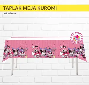 Taplak Meja KUROMI SANRIO / Taplak Ulang Tahun Kuromi Melody Cinnamoroll