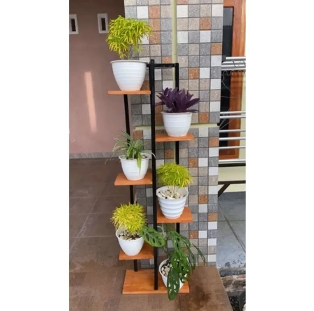 Rak bunga zig-zag minimalis 140 cm rak bunga kayu Buah Penyimpanan