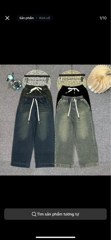 Product Introduction of (Nấm ) Quần jeans nữ ống suông cạp chun chất jeans thổ dày dặn mềm mịn 6
