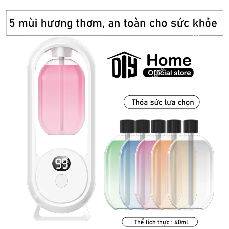 Máy xông tinh dầu PW34 2025 tự động 5 chế độ xông hương thơm nhẹ dịu lưu hương lâu 6