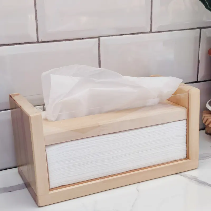 Espero Tissue Box Kotak Tempat Tisu Aesthetic Kayu Akrilik 1