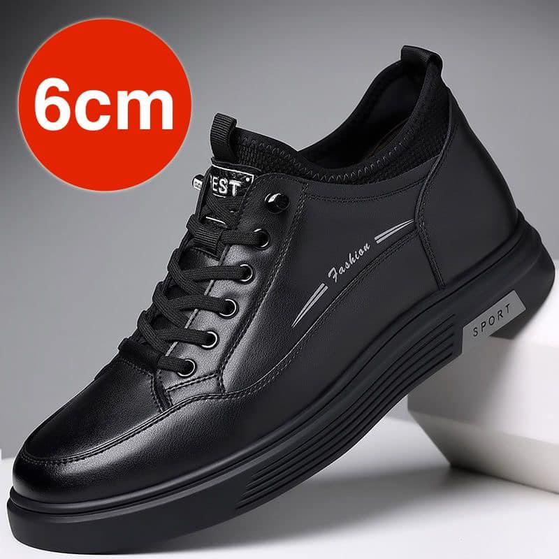 Giày thể thao nam tăng chiều cao 6CM, giày da buộc dây nam tăng chiều cao GL743 Shoes Sneaker