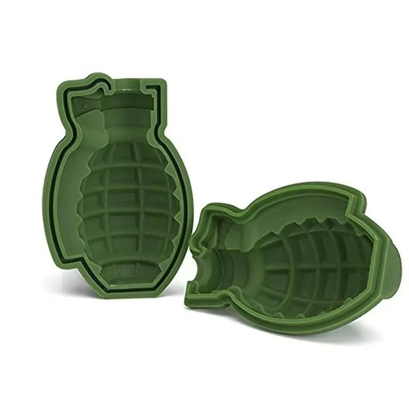 Grenade Shaped Ice Cube Mold, 2 Counts/set Silicone Baking Cake Mold, Ice Bar Kitchen Tools &  Kitchen Accessories 3